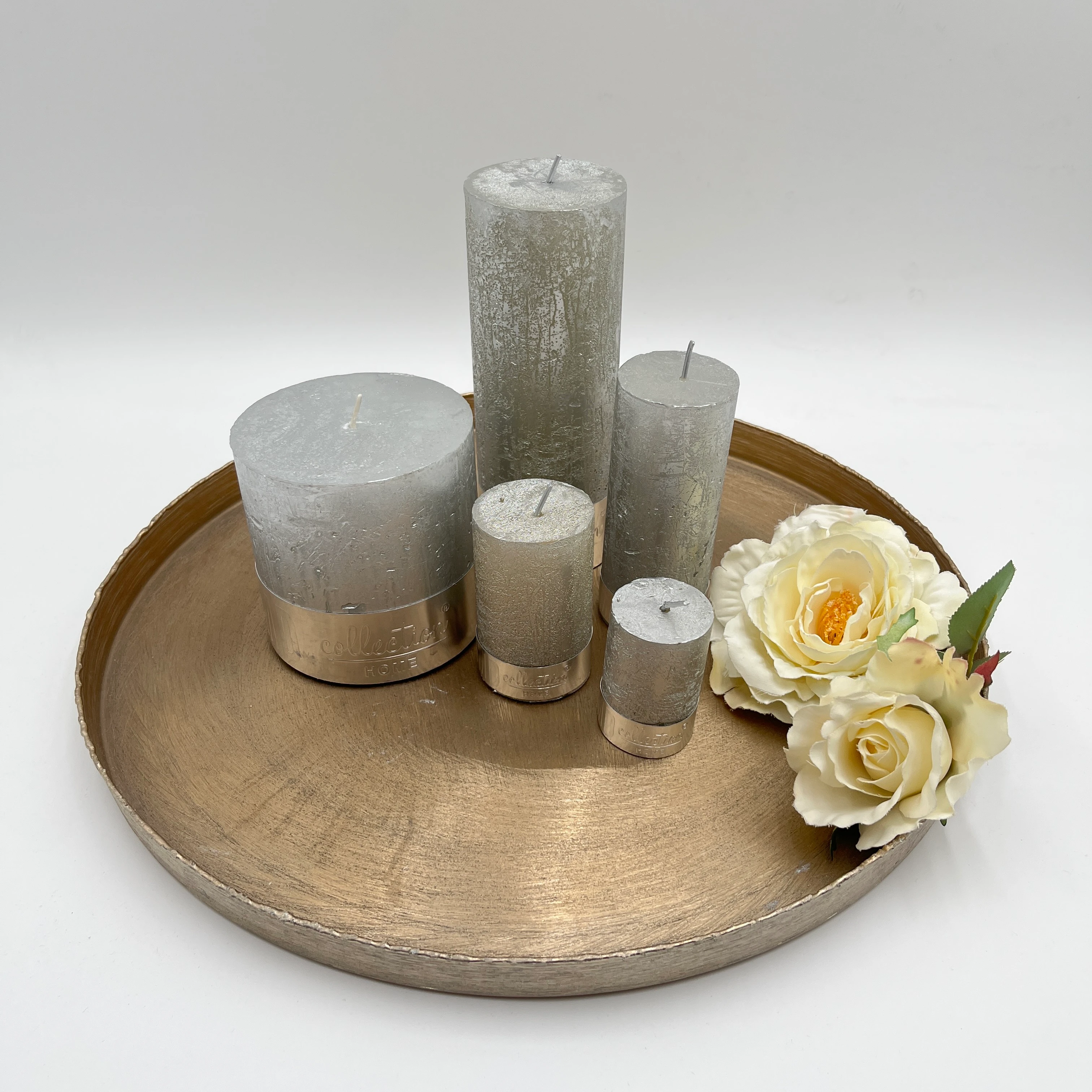 Stumpenkerze Silver